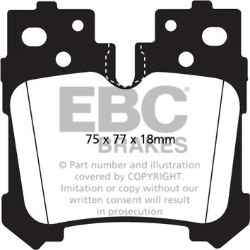 EBC Brakes DP1812 - Тормозные колодки, дисковые, комплект avtokuzovplus.com.ua