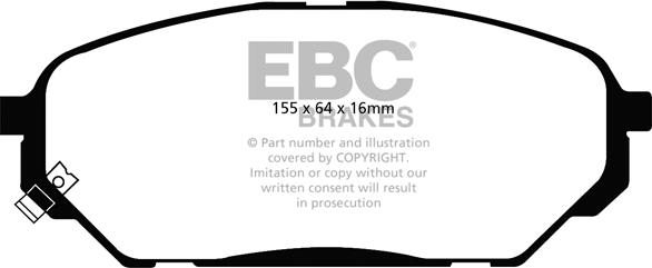 EBC Brakes DP1813 - Тормозные колодки, дисковые, комплект avtokuzovplus.com.ua