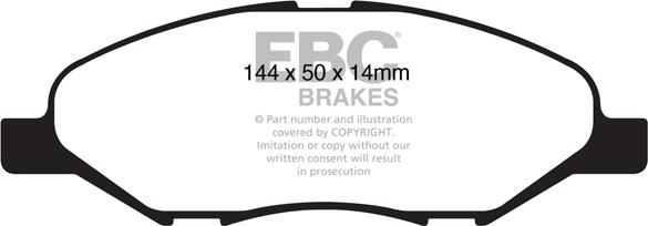 EBC Brakes DP1832 - Гальмівні колодки, дискові гальма autocars.com.ua