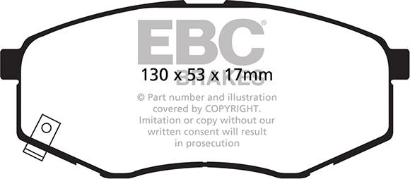 EBC Brakes DP21866 - Гальмівні колодки, дискові гальма autocars.com.ua