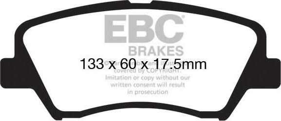 EBC Brakes DP21874 - Тормозные колодки, дисковые, комплект avtokuzovplus.com.ua