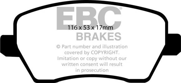 EBC Brakes DP1903 - Гальмівні колодки, дискові гальма autocars.com.ua