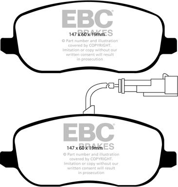 EBC Brakes DP1906 - Гальмівні колодки, дискові гальма autocars.com.ua