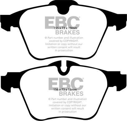 EBC Brakes DP41912R - Гальмівні колодки, дискові гальма autocars.com.ua