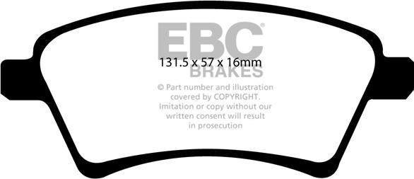 EBC Brakes DP1925 - Гальмівні колодки, дискові гальма autocars.com.ua