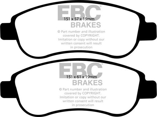 EBC Brakes DP41951R - Гальмівні колодки, дискові гальма autocars.com.ua