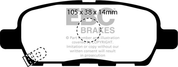 EBC Brakes DP1955 - Гальмівні колодки, дискові гальма autocars.com.ua