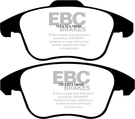 EBC Brakes DP21960 - Тормозные колодки, дисковые, комплект avtokuzovplus.com.ua