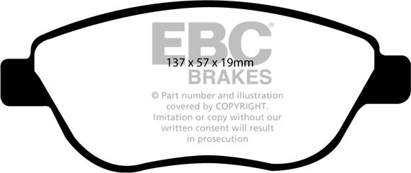 EBC Brakes DP1966 - Гальмівні колодки, дискові гальма autocars.com.ua