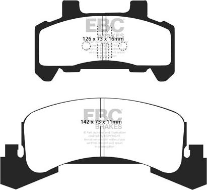 EBC Brakes DP21173 - Гальмівні колодки, дискові гальма autocars.com.ua