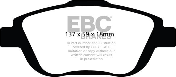 EBC Brakes DP22073 - Гальмівні колодки, дискові гальма autocars.com.ua