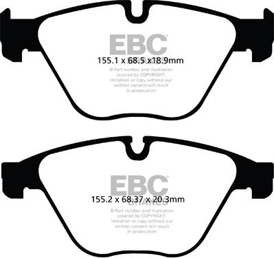 EBC Brakes DP42103R - Гальмівні колодки, дискові гальма autocars.com.ua