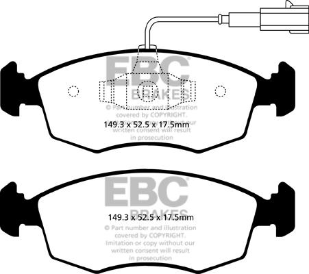 EBC Brakes DPX2141 - Тормозные колодки, дисковые, комплект avtokuzovplus.com.ua