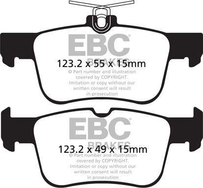 EBC Brakes DPX2160 - Гальмівні колодки, дискові гальма autocars.com.ua