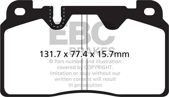 EBC Brakes DP22168 - Гальмівні колодки, дискові гальма autocars.com.ua