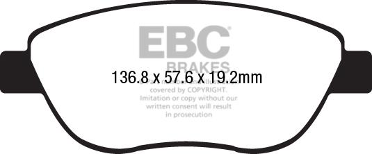 EBC Brakes DP22212 - Гальмівні колодки, дискові гальма autocars.com.ua