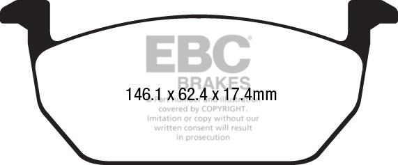 EBC Brakes DPX2225 - Гальмівні колодки, дискові гальма autocars.com.ua