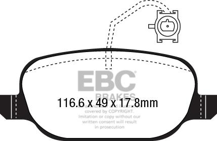 EBC Brakes DP22236 - Тормозные колодки, дисковые, комплект avtokuzovplus.com.ua