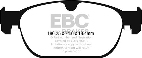 EBC Brakes DP22260 - Тормозные колодки, дисковые, комплект avtokuzovplus.com.ua
