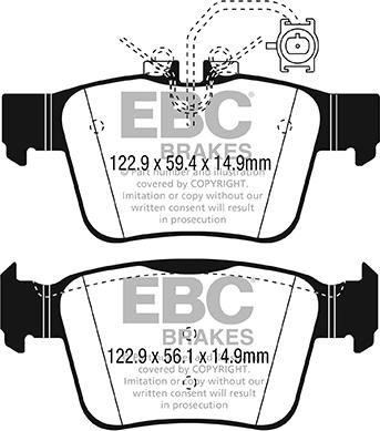 EBC Brakes DPX2315 - Гальмівні колодки, дискові гальма autocars.com.ua