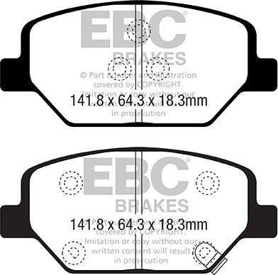 EBC Brakes DP22351 - Гальмівні колодки, дискові гальма autocars.com.ua