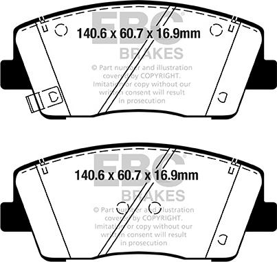 EBC Brakes DP42358R - Гальмівні колодки, дискові гальма autocars.com.ua