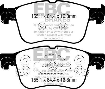 EBC Brakes DPX2372 - Тормозные колодки, дисковые, комплект avtokuzovplus.com.ua