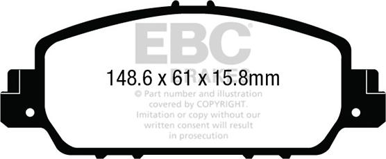 EBC Brakes DP23014 - Гальмівні колодки, дискові гальма autocars.com.ua