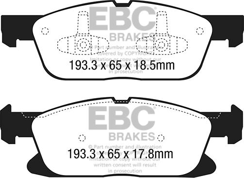 EBC Brakes DPX3046 - Тормозные колодки, дисковые, комплект avtokuzovplus.com.ua