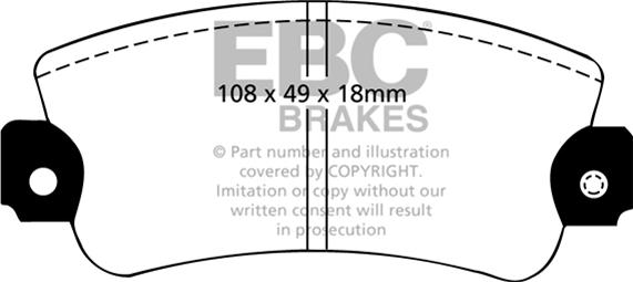 EBC Brakes DP485 - Гальмівні колодки, дискові гальма autocars.com.ua