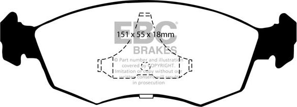 EBC Brakes DP605/2 - Тормозные колодки, дисковые, комплект avtokuzovplus.com.ua