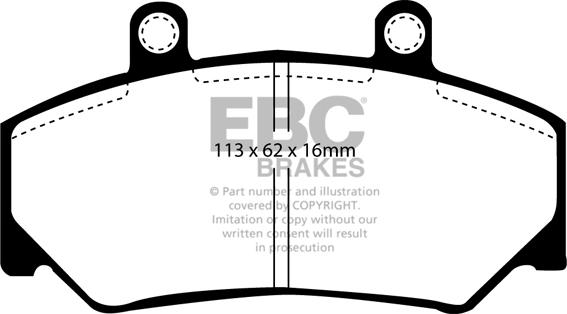 EBC Brakes DP2800 - Гальмівні колодки, дискові гальма autocars.com.ua