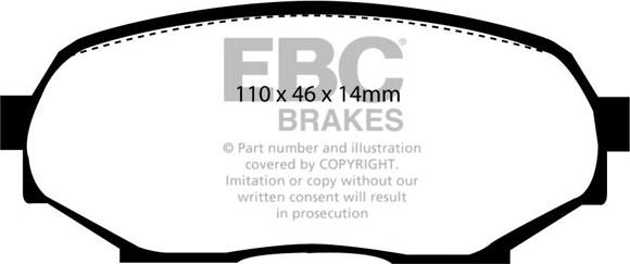 EBC Brakes DP2802 - Тормозные колодки, дисковые, комплект avtokuzovplus.com.ua