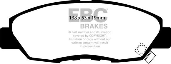 EBC Brakes DP2812 - Гальмівні колодки, дискові гальма autocars.com.ua