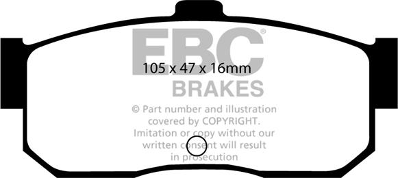 EBC Brakes DP4889R - Тормозные колодки, дисковые, комплект avtokuzovplus.com.ua