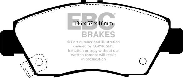 EBC Brakes DP5891NDX - Тормозные колодки, дисковые, комплект avtokuzovplus.com.ua