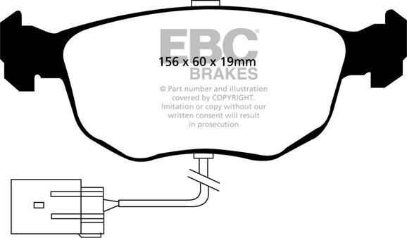 EBC Brakes DP956 - Тормозные колодки, дисковые, комплект avtokuzovplus.com.ua