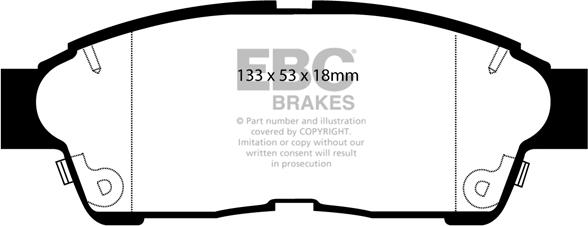 EBC Brakes DP2964 - Тормозные колодки, дисковые, комплект avtokuzovplus.com.ua