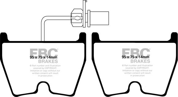 EBC Brakes DP81513RP1 - Комплект высокоэффективных тормозных колодок avtokuzovplus.com.ua