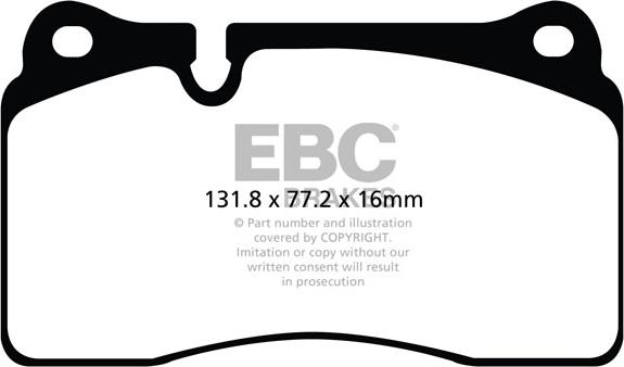 EBC Brakes DP82070RP1 - Комплект високоефективних гальмівних колодок autocars.com.ua