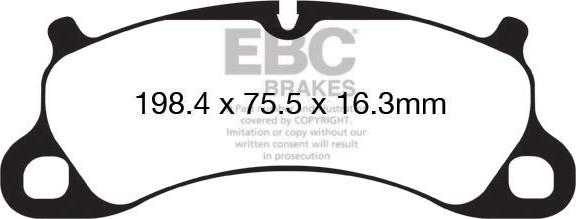 EBC Brakes DP82144RP1 - Комплект високоефективних гальмівних колодок autocars.com.ua