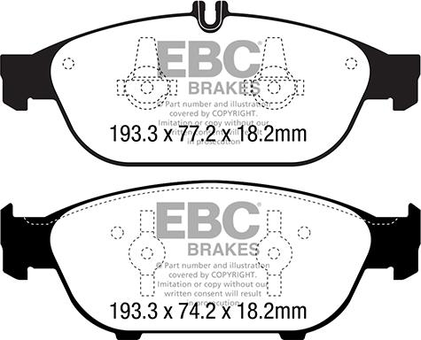 EBC Brakes DP32169C - Гальмівні колодки, дискові гальма autocars.com.ua