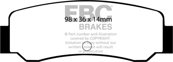 EBC Brakes DP392 - Гальмівні колодки, дискові гальма autocars.com.ua