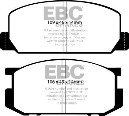 EBC Brakes DP402 - Тормозные колодки, дисковые, комплект avtokuzovplus.com.ua