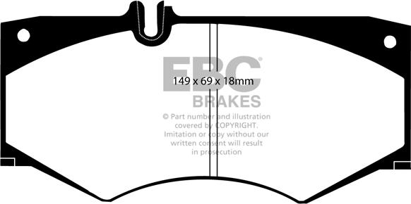 EBC Brakes DP413 - Гальмівні колодки, дискові гальма autocars.com.ua