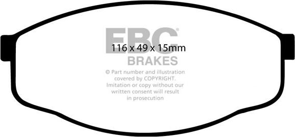 EBC Brakes DP419 - Гальмівні колодки, дискові гальма autocars.com.ua