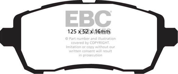EBC Brakes DP42002R - Гальмівні колодки, дискові гальма autocars.com.ua