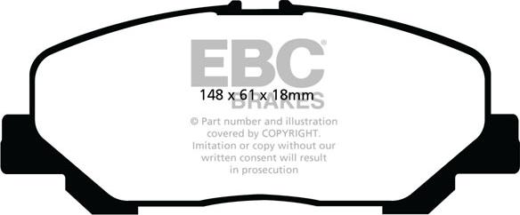 EBC Brakes DPX2048 - Гальмівні колодки, дискові гальма autocars.com.ua