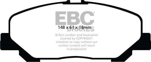 EBC Brakes DPX2048 - Тормозные колодки, дисковые, комплект avtokuzovplus.com.ua