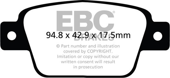 EBC Brakes DP42107R - Гальмівні колодки, дискові гальма autocars.com.ua